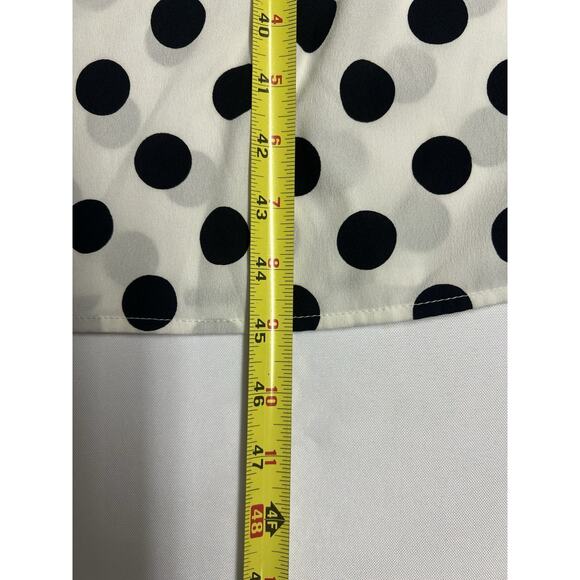 Blush Dress Small Elegant White Puff Sleeve Milk Maid Croquet Black Polka Dot - Picture 5 of 9